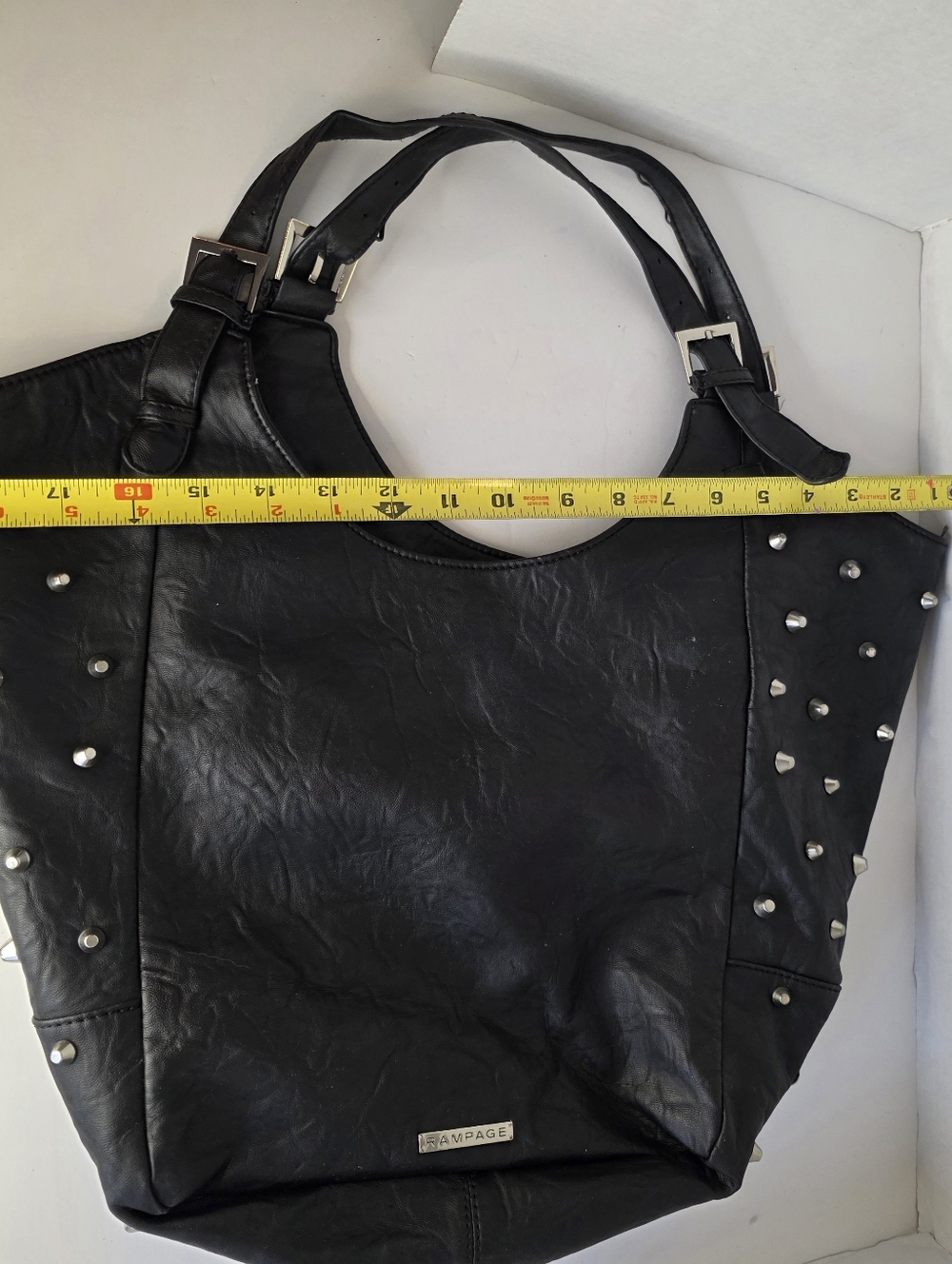 Rampage Black Faux-Leather Studded Tote - Picture 6 of 7